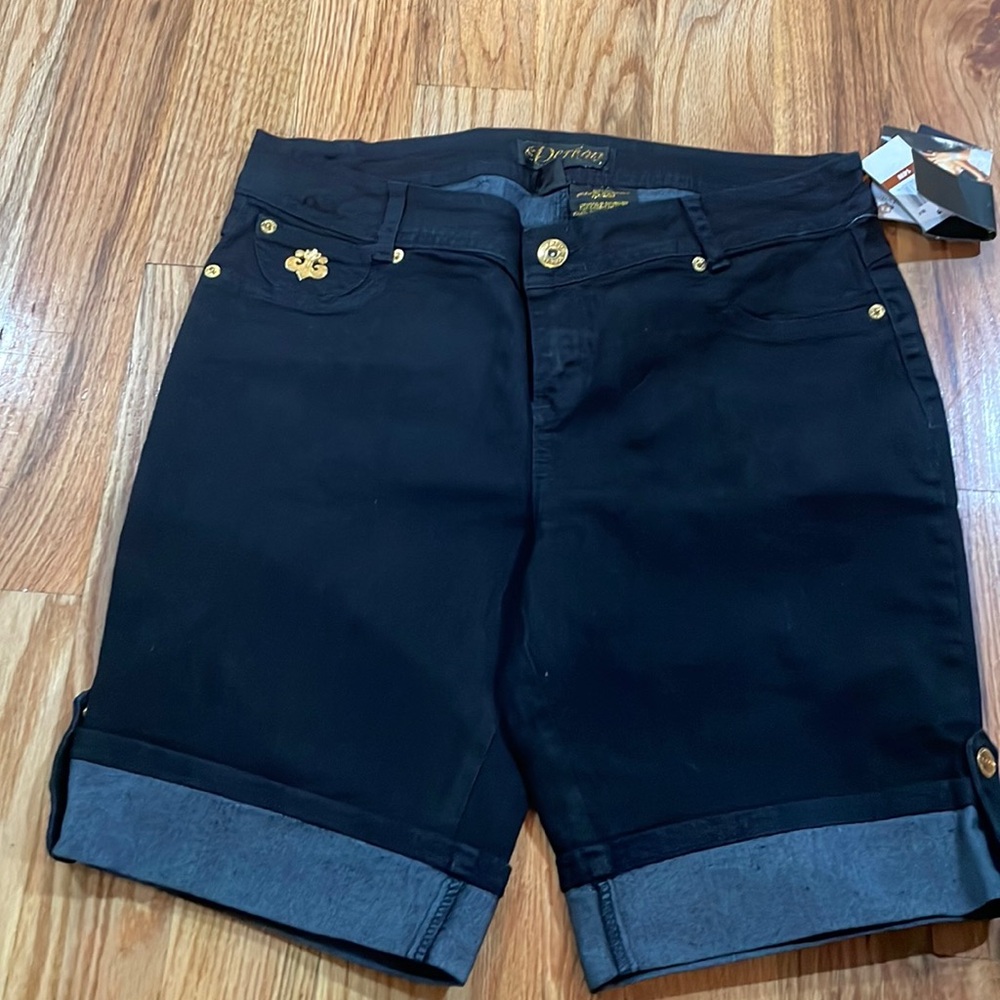 NEW  Dereon Y2K jeggings stretch denim shorts 14 - Picture 10 of 17